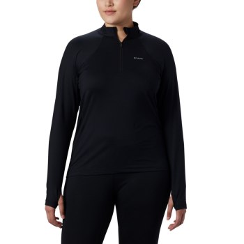 Dámské Mikiny Columbia Midweight Stretch Long Sleeve Half Zip Plus Size Černé BZKGHA102